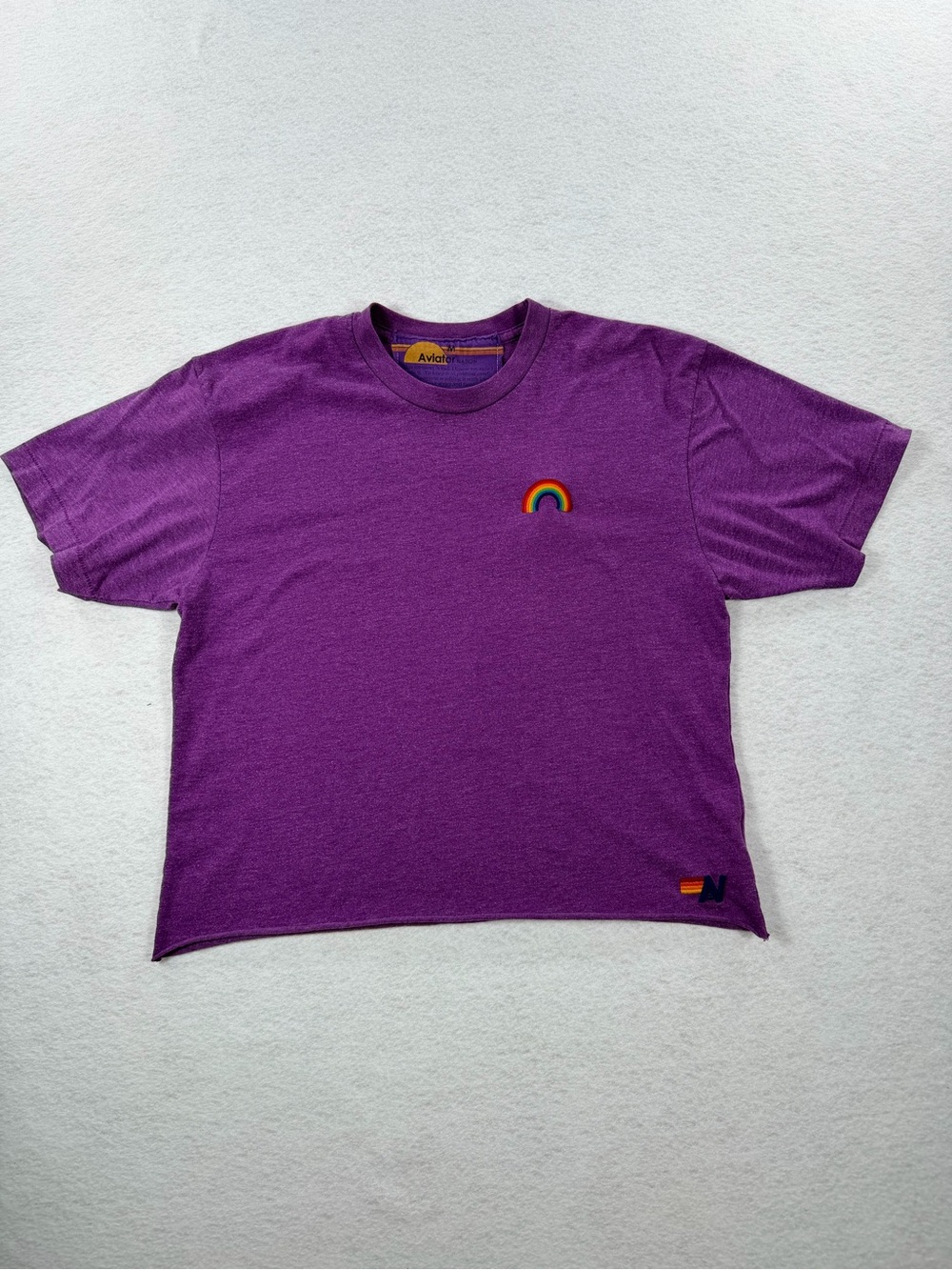 *RARE* Aviator Nation Purple Rainbow Short Sleeve Tee M